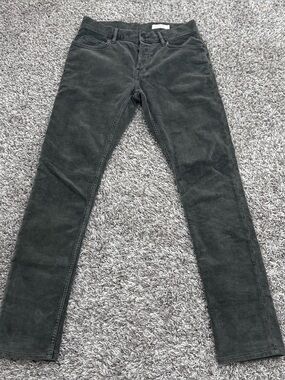All Saints Rex Slim Fit Corduroy Jeans Dark Ivy Green Men’s 28x32 Button Fly